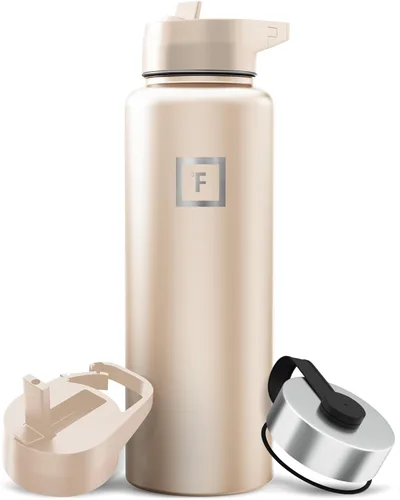 Miniatura 115 de IRON °FLASK Frasco de hidratación para acampar y senderismo con pajilla, botella de agua deportiva de acero inoxidable con aislamiento de boca Dark