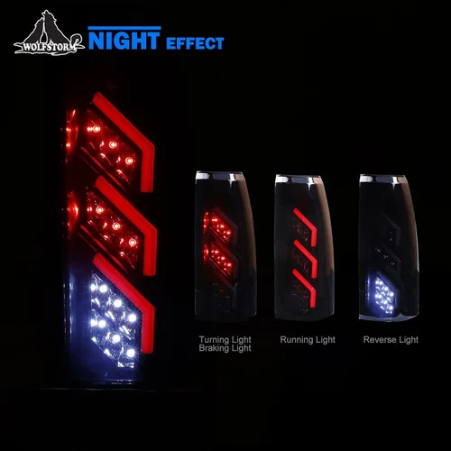 Miniatura 7 de WOLFSTORM Luces traseras LED compatibles con Chevy Suburban 1992-1999, GMC K/C 1988-1999 (1500/2500/3500)/1992-1999 GMC Yukon, Chevy Blazer Lente