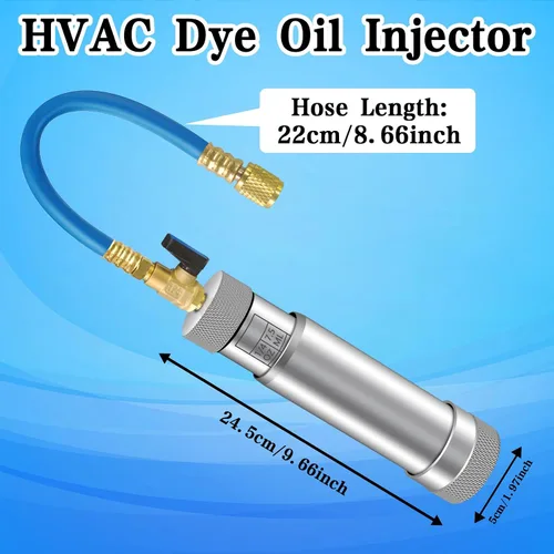Miniatura 8 de Inyector de aceite de CA para R1234yf R134a R410a, Inyector de tinte de CA con válvula de cierre, Inyector de tinte 1234yf con función de prevención