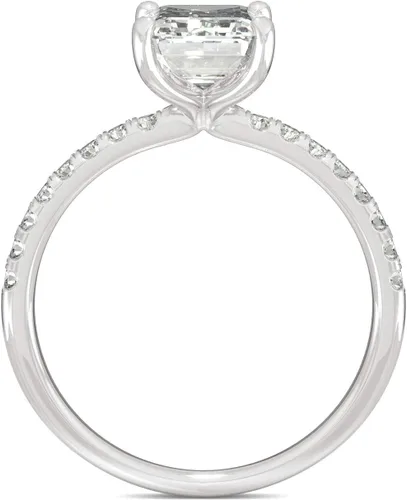 Miniatura 3 de Anillo de compromiso de moissanita de oro blanco de 14 quilates de Charles & Colvard de 0.354 x 0.276 in, 2.76 quilates de rocío