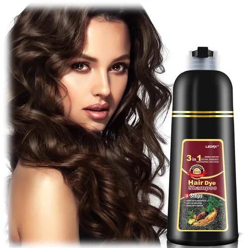 Miniatura 14 de leorx - Paquete de 2 champús de tinte para el cabello negro, 3 en 1, tinte de champú para cobertura de canas, coloración herbaria instantánea