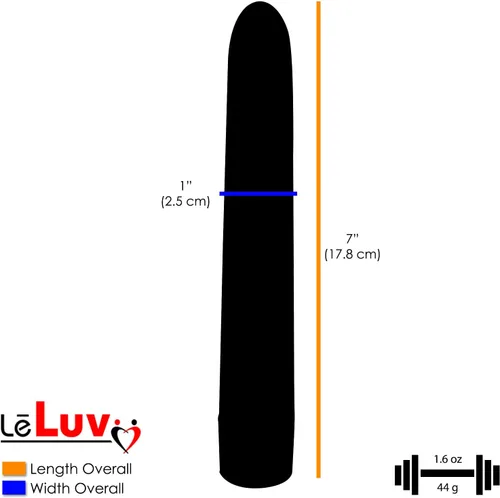 Miniatura 3 de LeLuv 7" clásico a prueba de ducha vibrador multivelocidad masajeador - negro