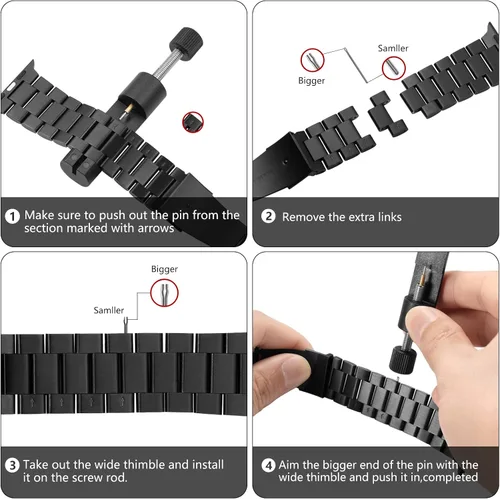 Miniatura 7 de Lerobo Compatible con Apple Watch Band de 1.732 in 1.654 in 1.575 in 1.496 in 1.614 in 1.772 in 150.9 ft 1.929 in, correa de metal de acero