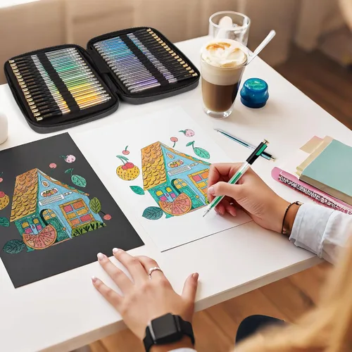 Miniatura 7 de Bolígrafos de gel retráctiles con purpurina, 72 colores de gran capacidad, bolígrafos de tinta de gel metálica multicolor con purpurina de 0.039 in