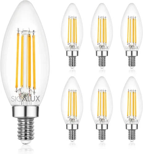 Miniatura 7 de Bombillas LED E12 para candelabro, regulables, equivalentes a 60 W, 4.5 W, blanco suave, 2700 K, 500 lúmenes, punta de llama CA10, bombilla