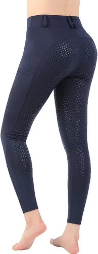 Miniatura 9 de Mallas de equitación para mujer, con bolsillos, pantalones de entrenamiento para mujer con agarre de silicona