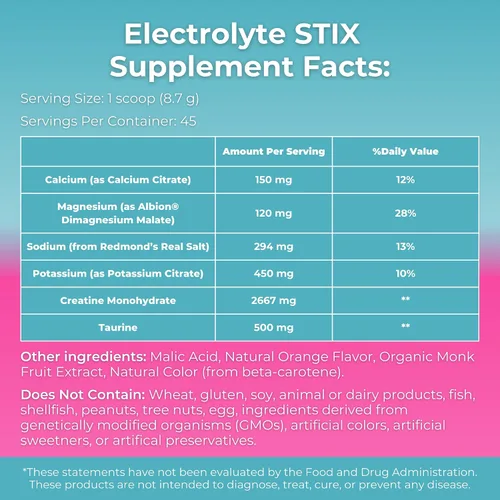 Miniatura 2 de MYOXCIENCE Electrolyte STIX Polvo de electrolito de creatina Recuperación del ejercicio y el desarrollo muscular con sal real