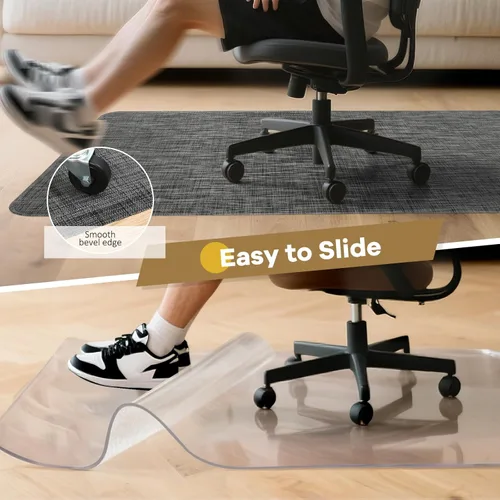 Miniatura 6 de BesWin Tapete para silla de oficina para suelos duros, 36 x 48 pulgadas, tapete de escritorio resistente para suelos de madera y azulejos, tapete