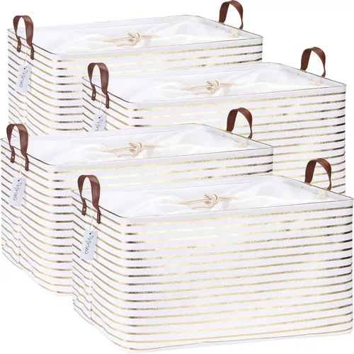 Miniatura 21 de Hinwo 31L Bolsas de almacenamiento grandes, organizadores de armario y almacenamiento, cestas de estante, cestas de almacenamiento plegables
