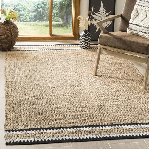 Miniatura 5 de SAFAVIEH Colección de fibra natural - Alfombra decorativa de 2 x 3 pies, color natural y negro, hecha a mano de yute rústico costero, ideal