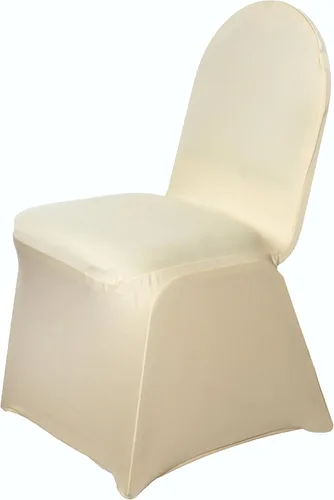 Miniatura 9 de Balsa Circle 6 fundas elásticas de elastano beige para sillas de banquete, protector de asiento extraíble, lavable, suministros de fiesta, boda