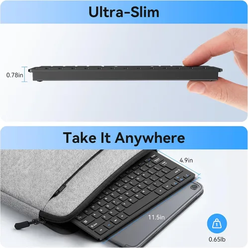 Miniatura 2 de TECKNET Combo de Teclado y Ratón Inalámbrico, Mini Teclado de Computadora Inalámbrico y Conjunto de Ratón 2.4GHz, 1600 DPI Ajustable Silencioso