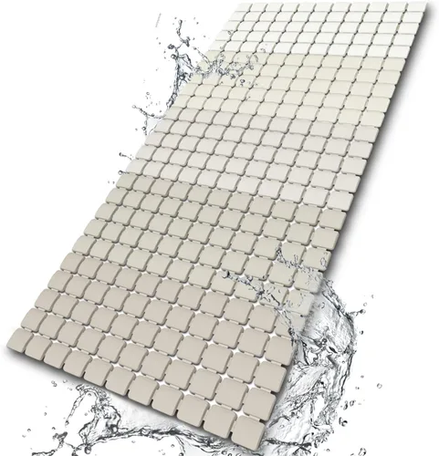 BEMISO Tapete de ducha antideslizante con ventosas y agujeros de drenaje, tapete de baño para bañera, 33.4 x 15.7 pulgadas, tamaño grande