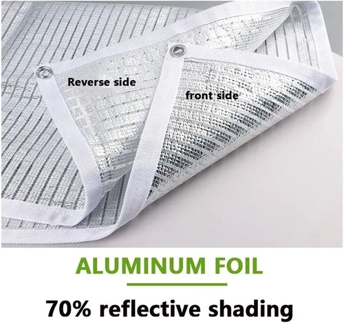 Miniatura 3 de 70% Tela de tela para jardín, papel de aluminio, malla reflectante plateada, refugio solar para jardín, toldos, toldos, lona, pantalla de valla