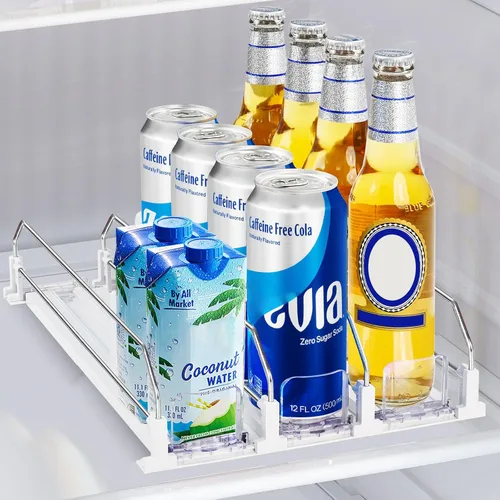 Organizador de bebidas para mini refrigerador, dispensador automático de bebidas para refrigerador, organizador de latas de soda para bebidas de