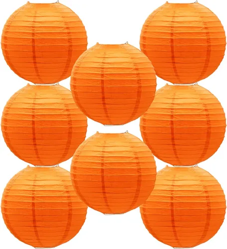 Miniatura 10 de Linternas de papel doradas chinas, japonesas, colgantes, redondas, para decoración de fiesta de Año Nuevo y Año Nuevo Lunar (12 unidades)