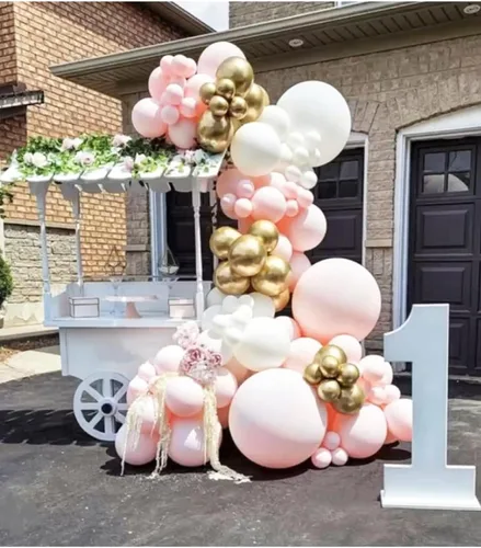 Miniatura 41 de Globos rosados y morados, 50 unidades de 12 pulgadas, globos de confeti, globos de látex metálicos rosados y morados con cinta, globos de fiesta
