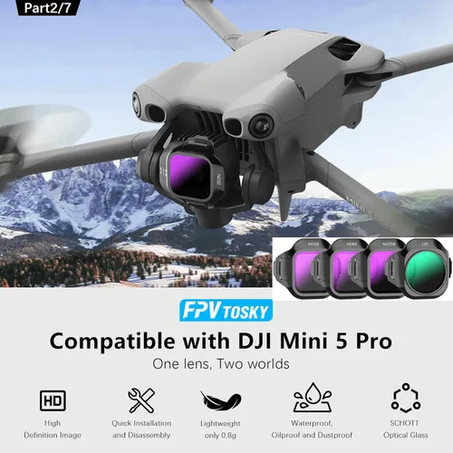 Miniatura 4 de FPVtosky Kit de accesorios 7 en 1 para DJI Mini 5 Pro, incluye estuche de transporte Mini5 Pro, juego de 4 filtros, almohadilla de aterrizaje