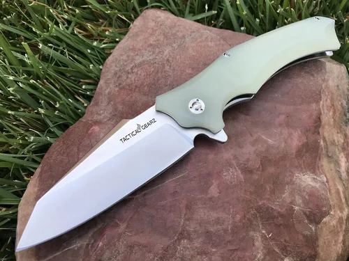 TACTICAL GEARZ Cuchillo plegable de bolsillo, mango G10, hoja de acero inoxidable 9Cr18MoV, incluye funda (Vex Ice)