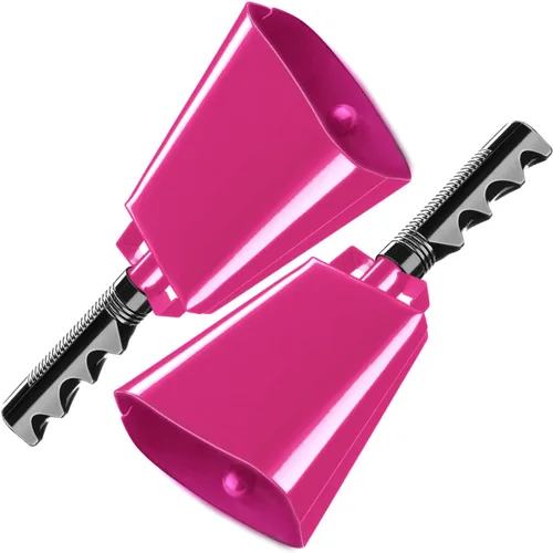 Miniatura 10 de Deke Home - Paquete de 2 cencerros de acero de 7 pulgadas con asa, fabricantes de ruido fuerte para fútbol, deportes, fiestas, competiciones