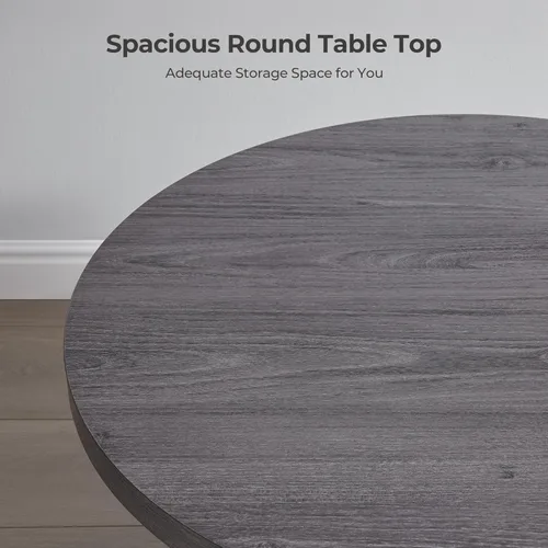 Miniatura 5 de SICOTAS Mesa de Centro Redonda para Sala de Estar, Mesa de Centro Acanalada Moderna de Mediados de Siglo con Almacenamiento, Mesa de Acento de Té