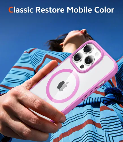 Miniatura 758 de FNTCASE Funda para iPhone 13 Pro-Max: Fundas magnéticas transparentes compatibles con Magsafe Slim anti amarillamiento protección contra caídas