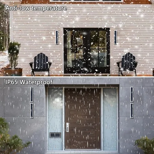 Miniatura 5 de Luces solares de pared LED impermeables para exteriores, 15.7 in de largo, pantalla de acrílico montada del atardecer al amanecer, 8 W, lámpara