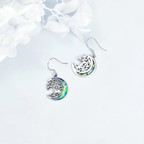 Miniatura 3 de ONEFINITY Aretes colgantes de plata de ley con el árbol de la vida para mujeres y niñas, regalos de Navidad