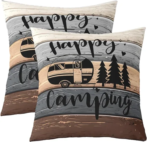 Miniatura 13 de Funda de almohada reversible con estampado para cama o sofá, decoración de coche de campamento, funda de cojín decorativa de granja occidental de 16