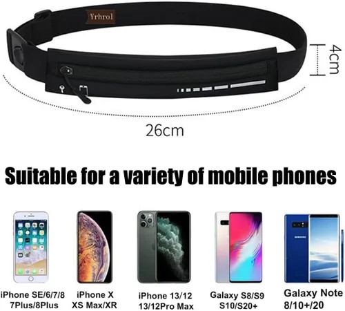 Miniatura 4 de Paquete de 2 cinturones para correr para mujeres y hombres, soporte para teléfono, cinturón de cintura para entrenamiento y correr, cinturón