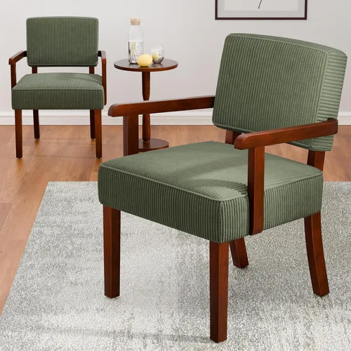 Miniatura 9 de FAGAGA Juego de 2 Sillas de Acento con Mesa, Sillas de Sala de Estar con Asiento y Reposabrazos VelvetSoft para Sala de Estar Dormitorio Sala