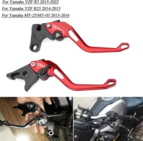 Miniatura 5 de Palancas de freno de embrague de motocicleta para Yamaha YZF-R25 MT-25 MT-03 2015 2022 YZFR3 YZFR25 MT25 MT03 Manijas de control delanteras