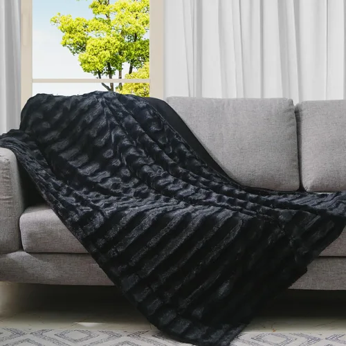 Cheer Collection Manta de piel sintética para sofá y cama – Manta mullida para sofá y cama, manta suave, manta de piel acogedora y esponjosa para