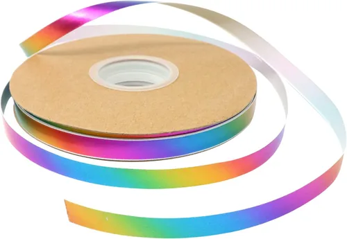 Miniatura 9 de Honbay Cinta de satén colorida de doble cara de 50 yardas, cinta de poliéster con estampado de arco iris degradado para ropa de bricolaje