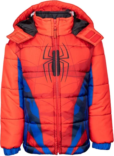 Miniatura 5 de Marvel Avengers Spider-Man Hulk Black Panther Captain America - Abrigo de invierno con cremallera para niños pequeños a grandes
