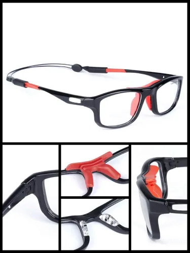 Miniatura 4 de Runspeed Gafas deportivas protectoras de seguridad para adultos y jóvenes Negro/Rojo
