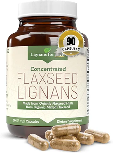 Lignans For Life Linaza Lignans para perros y personas – Suplemento orgánico de linaza para apoyo hormonal, 15 mg 90 cápsulas, semillas de lino para