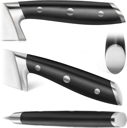 Miniatura 3 de Cangshan ALPS Series 502742 Cuchillo Santoku de acero alemán forjado de 7 pulgadas con funda, color negro