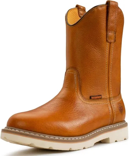 Miniatura 8 de SUREWAY Mens 10 in Soft/Steel Toe Waterproof Wellington Boot,Heavy Duty Pull On Work Boots for Men,Full Grain Leather,Goodyear Welted,Superior Slip