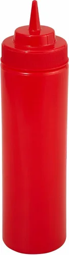 Miniatura 6 de Winco Juego de botellas exprimibles de 6 piezas, 8 onzas, color rojo, mediano