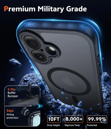 Miniatura 826 de FNTCASE Funda para iPhone 13 Pro-Max: Fundas magnéticas transparentes compatibles con Magsafe Slim anti amarillamiento protección contra caídas