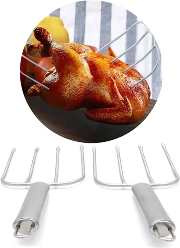 Miniatura 9 de KAYCROWN Kit de asado de Acción de Gracias – Levantador de pavos y pavos y asados de acero inoxidable con 2 agujas de adobo y tenedores de pavo