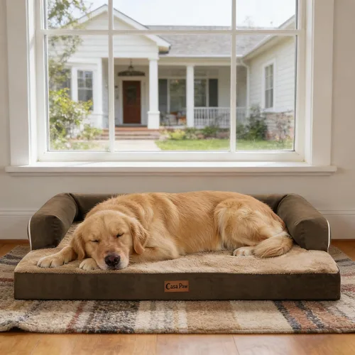 Miniatura 11 de Cama ortopédica para perros extragrandes, cama de espuma XL con forma de caja de huevos impermeable con lados 45x35 pulgadas, cama de sofá