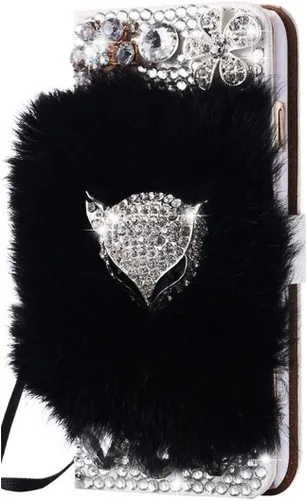Miniatura 20 de Bling - Funda tipo cartera para teléfono compatible con Samsung Galaxy Z Fold 3 5G, elegante, diseño de zorro de lujo hecho a mano en 3D, funda