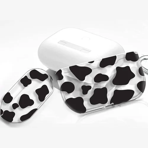 Miniatura 8 de Maxjoy Funda compatible con AirPods Pro, funda con diseño de vaca clara para mujeres y niñas, bonita funda protectora suave con llavero compatible