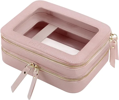 Miniatura 10 de Prite Bolsa de maquillaje transparente, estuche organizador de cosméticos, bolsa de aseo de viaje impermeable, bolsa para el cuidado de la piel