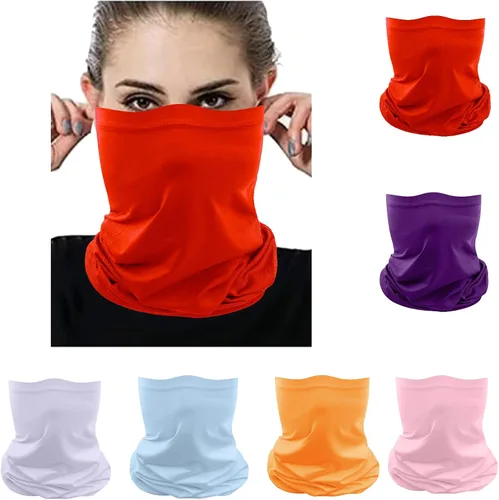 Máscara facial multibandana, polaina para el cuello, sin costuras, diadema mágica para exteriores, bufanda facial para polvo, viento y resistencia a