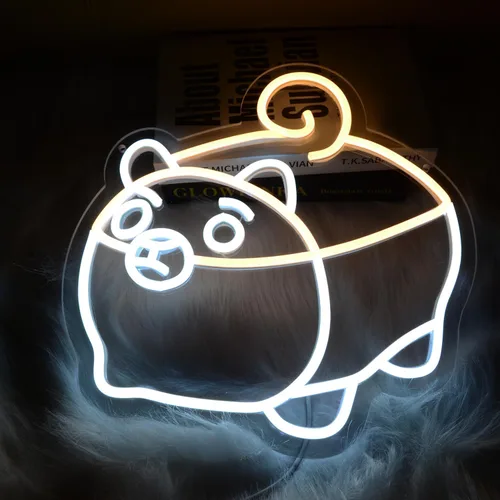 Miniatura 11 de Letreros de neón de pollo, luz LED de pollo vibrante, lámpara de meme graciosa de neón para decoración de dormitorio universitario, al aire libre