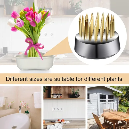 Miniatura 5 de Geiserailie 12 piezas de 0.906 in/0.92 pulgadas de acero inoxidable, rana floral redonda de metal, rana floral japonesa Ikebana fija, arreglo