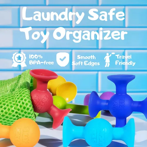 Miniatura 4 de Silly Suckers Juego de juguetes de succión – Juguetes educativos de baño para bebés – Juego de construcción Montessori sensorial – Juguetes de baño